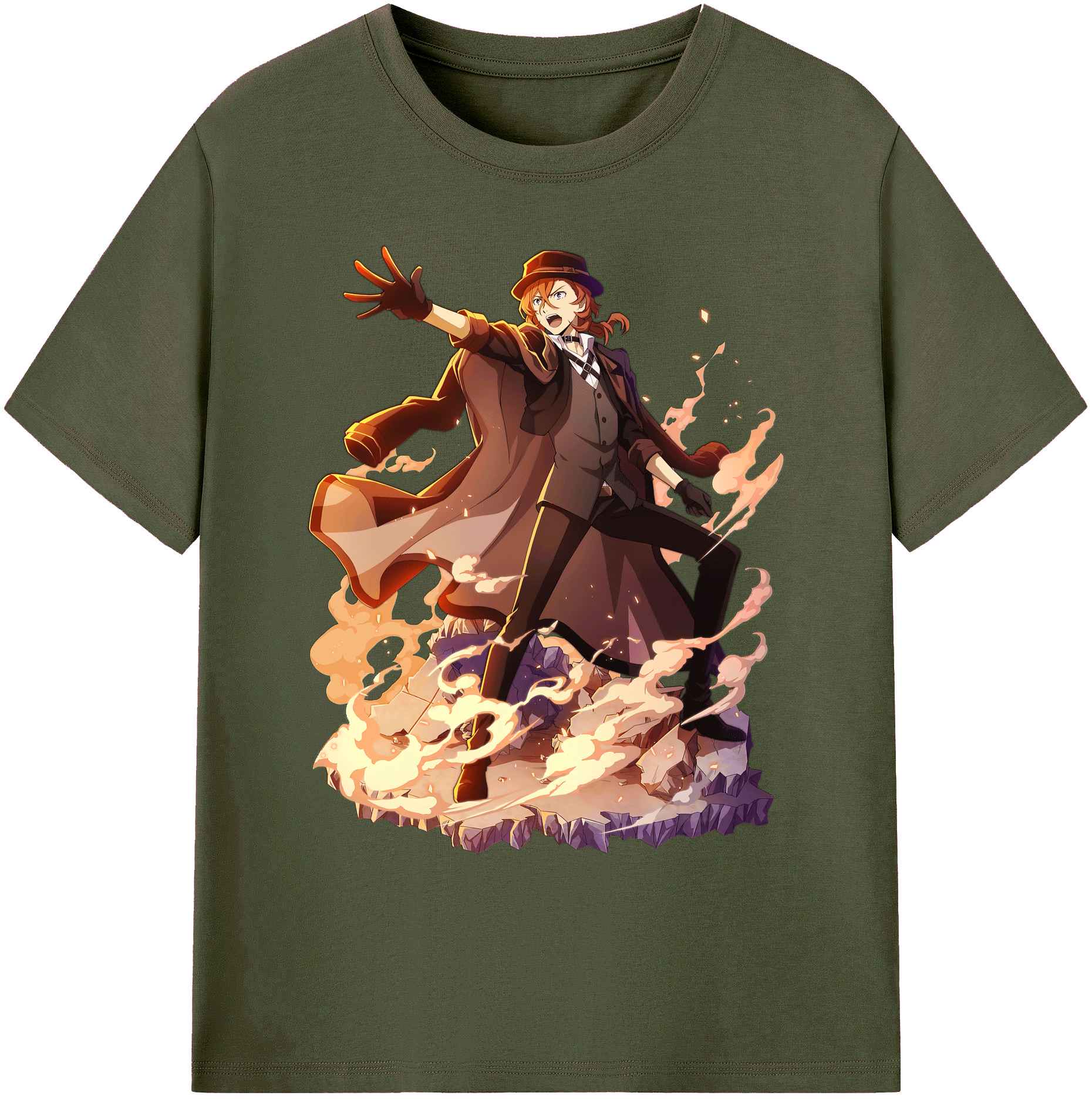 （画像用） 文豪ストレイドッグス Bungo Stray Dogs 綿100％ メンズ半袖Tシャツ｜肌触りやわらか＆通気性
